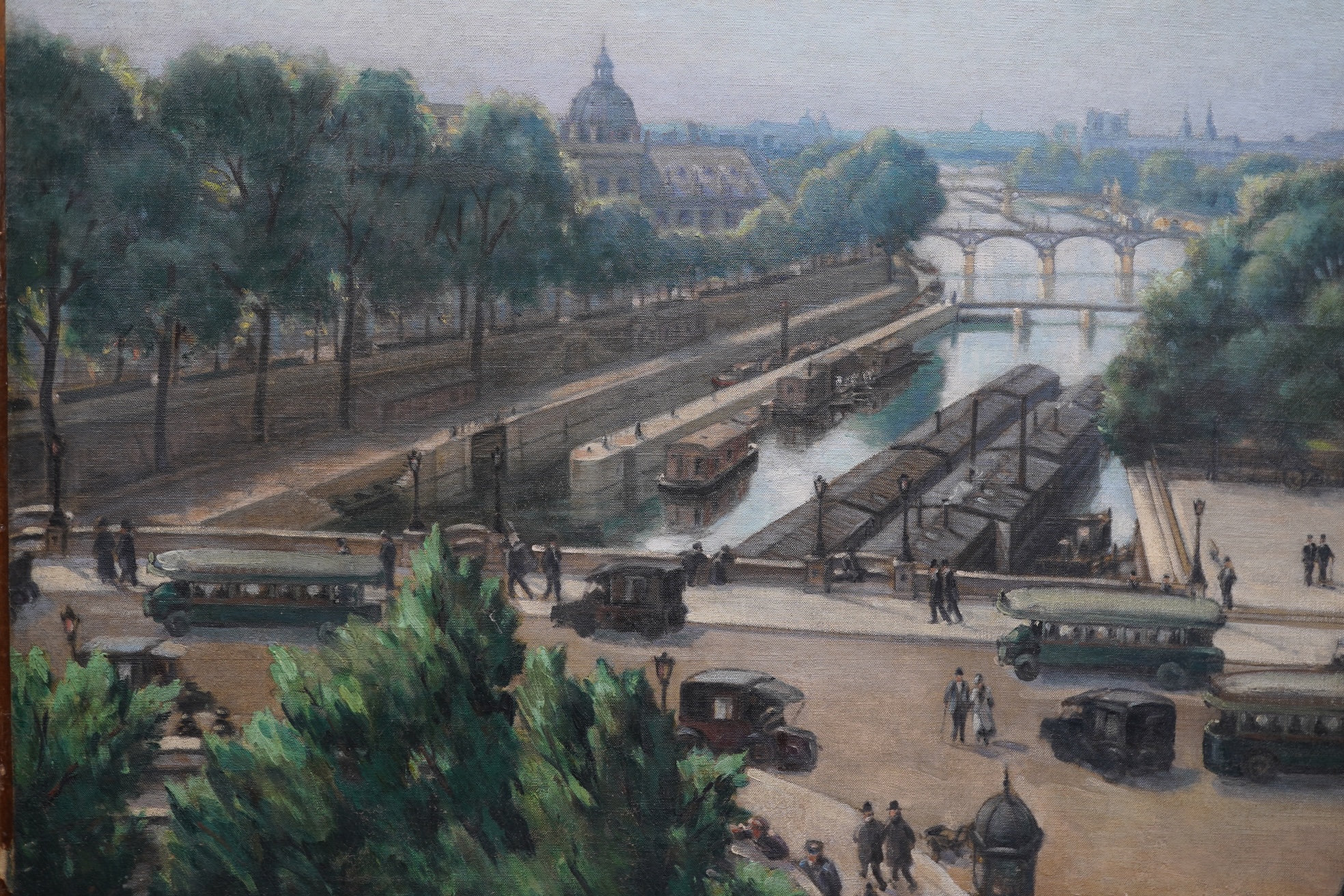 Charles André Igounet de Villers (French, 1881-1944), View of Paris looking along The Seine, oil on canvas, 80 x 95cm, unframed
